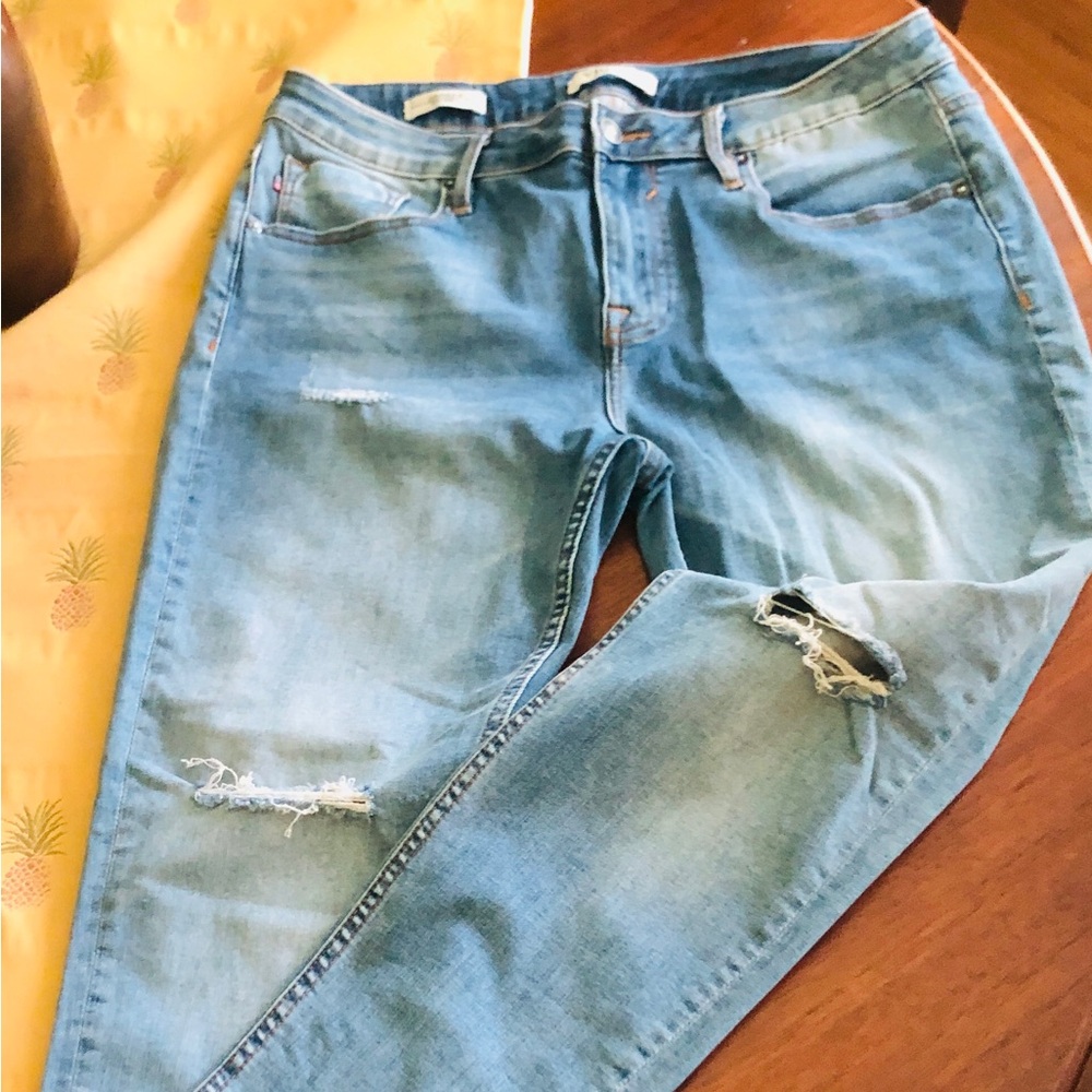 Vigoss Blue Skinny Jeans with Distressed Details